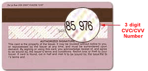 Your 3-digit CVC/CVV code can be found on the back of your card next to your signature.